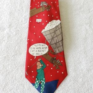 Bench warmers Richard Torrey red golf design tie